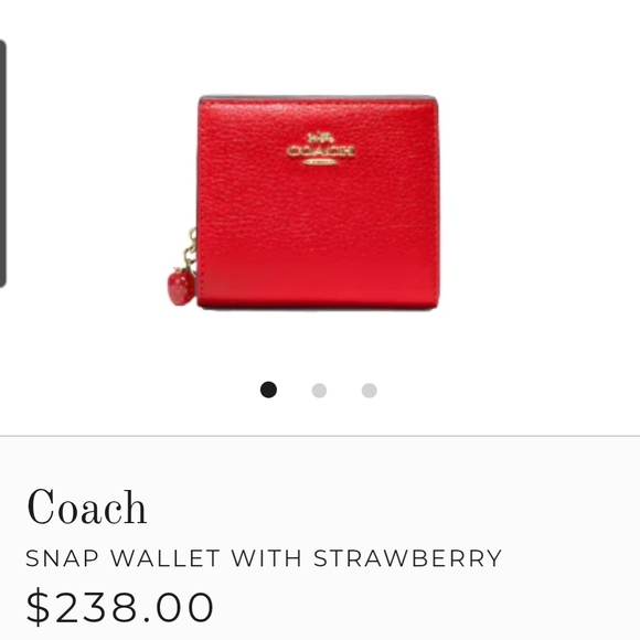 Coach Red Wallet with Strawberry Accent